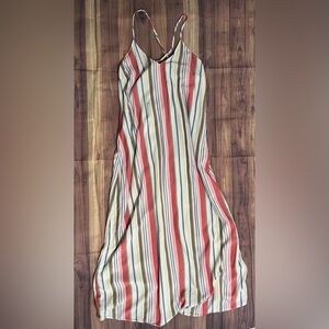 Old Navy Striped Maxi Dress in Cream, Red, Blue, Green